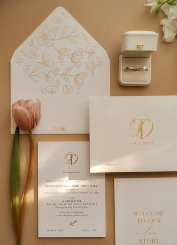 Gold Foil Pressed Wedding Invitations