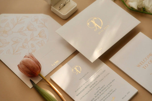 Gold Foil Pressed Wedding Invitations