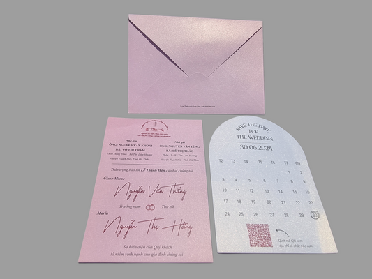 🌸PINK COUPLE wedding invitation🌸