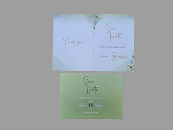 🌿GREEN SAVE DATE wedding invitation🌿